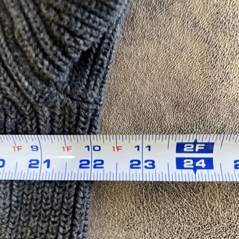 J Crew Woodsman Sweater Men's XL Gray Cotton Crew Suede Leather Patch - Picture 7 of 9